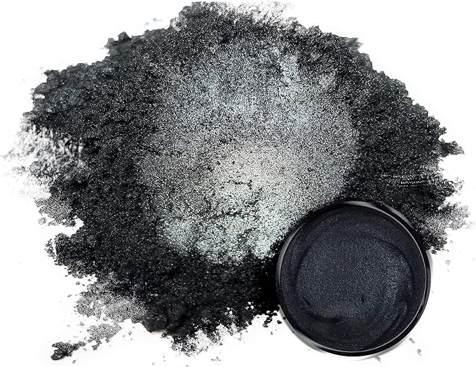 Eye Candy Pigments Premium Black Mica Powder - Yoru Black (50gr) - for Epoxy, Resin, Soap, Paint, Woodworking, Acrylic Pouring, Bath Bombs, Fishing Lures - DIY Arts and Crafts Additive