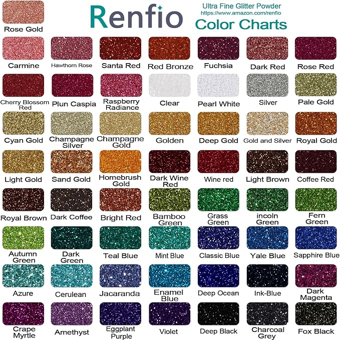 Renfio Ultra Fine Glitter Powder Metallic Resin Glitter 2.11 Oz (60g) PET Flakes Crafts Sequins 1/128" 0.008" 0.2mm Epoxy Chips Flakes for Tumblers Slime Decoration - Homebrush Gold