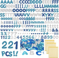 221 Pcs Classroom Bulletin Board Letters Colorful Alphabet Cutouts Number and Punctuation Symbol Combo Letter Cutouts for Wall Chalkboard Poster Board Decor(Blue Glitter Round)