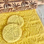 PALM TREE Embossing Rolling Pin with Tropical Pattern. Dough and Clay Roller for Embossed Cookies and Pottery. Cookie and Ceramic Stamp. Backing Gifts for Women by Algis Crafts