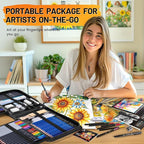 133 PCS Art Supplies Sketching Kit, Pro Drawing Pencils with Sketchbook, Coloring Book, Watercolor Pad, Black Paper Pad, Colored Graphite Charcoal Watercolor & Metallic Pencils for Artists Adults Kids