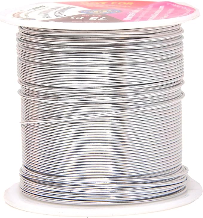 Mandala Crafts 20 Gauge Anodized Aluminum Craft Wire for Jewelry Making - 450 FT Colored Flexible Silver Copper Purple Gold Brown Red Wire - Bendable for Bonsai Armature Crafting Sculpting