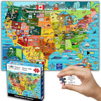 Think2Master Colorful United States Map 1000 Pieces Jigsaw Puzzle for Kids 12+, Teens, Adults & Families. Great Educational Gift for Interest in The USA Map. Size: 26.8” X 18.9”