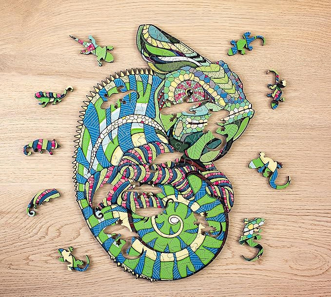 Chameleon S Wooden Puzzle - 100-piece Home decore Masterpiece