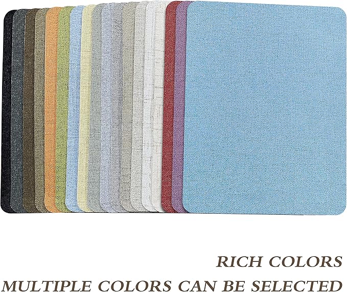 KING MOUNTAIN Fine Linen Repair Patches, Self-Adhesive Linen Fabric Patches, 8X11 inch Extra Size, Multi Color, Can be Used for Linen Sofa Repair and Linen Clothes Repair(Black,8" x 11")