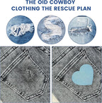 Denim Patches for Inside Jeans - Iron On Patches for Jeans - Jeans Patch for Repairing Pant Holes and Covering Imperfections, Large Size, 4 in. x 60 in.Denim Blue