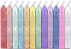 12 Pieces Sealing Wax Sticks with Wicks for Letter Seal Wax Stamp,Wedding Invitations, Packaging Decoration,Christmas Gift Ideas (Color A)