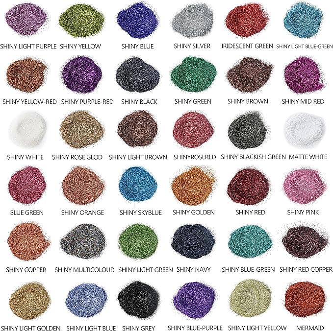 Mica Powder for Epoxy Resin, 108 Colors, 36 Original Colors(0.35oz, 10g), 36 Pastel Colors(0.35oz, 10g), 36 Fine Glitter(0.7oz, 20g), Pigment for Epoxy Resin