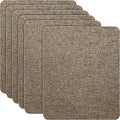 Azobur Coarse Linen Repair Patches, 6 Piece Self-Adhesive Linen Fabric Patches, Multi Color, Can be Used for Linen Sofa Repair and Linen Clothes Repair, Quick Fix Sofa.(Brown)
